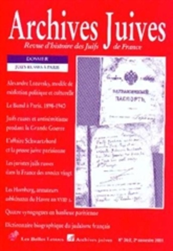 Emprunter Archives juives N° 34/2 : Juifs russes à Paris livre
