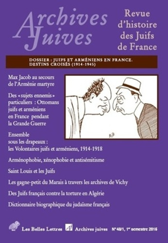 Emprunter Archives Juives n°48/1. Juifs et Arméniens en France. Destins croisés (1914-1945) livre