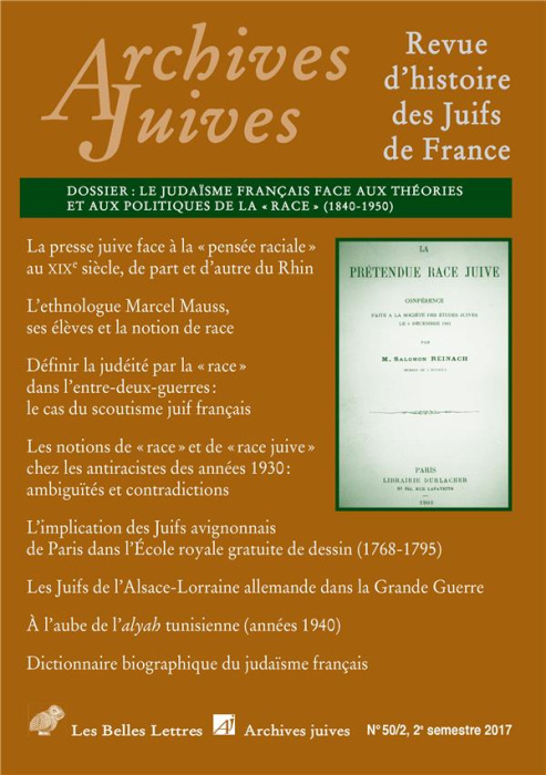 Emprunter Archives juives N° 50/2, 2e semestre 2017 : Le judaïsme français face aux théories et aux politiques livre