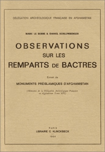 Emprunter Observations sur les remparts de Bactres. Monuments préislamiques d'Afghanistan livre
