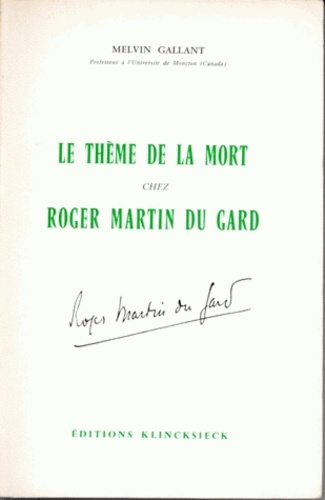 Emprunter Le thème de la mort chez Roger Martin du Gard livre
