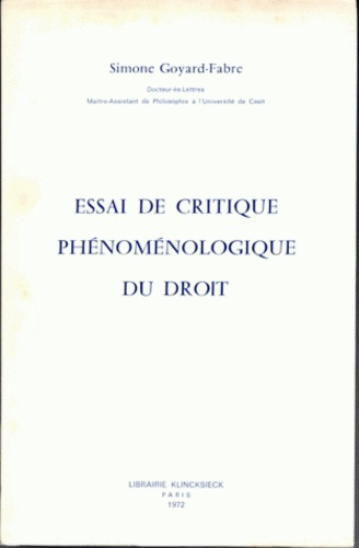 Emprunter Essai de critique phénoménologique du Droit livre