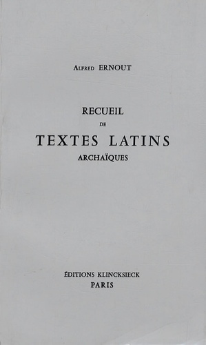 Emprunter Recueil de textes latins archaïques livre