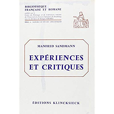 Emprunter Expériences et critiques. Essais de linguistique générale et de philologie romane livre