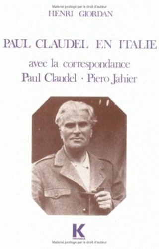Emprunter Paul Claudel en Italie livre