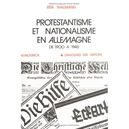 Emprunter PROTESTANTISME ET NATIONALISME EN ALLEMAGNE DE 1900 A 1945 livre