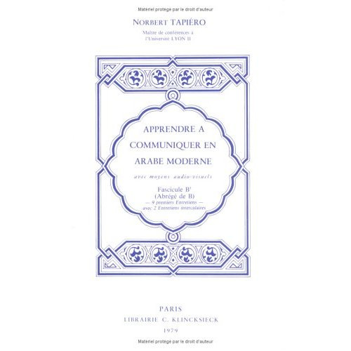 Emprunter Apprendre à communiquer en arabe moderne. Fascicule B' livre