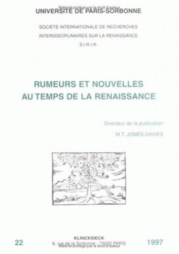 Emprunter Rumeurs et nouvelles au temps de la Renaissance. [actes des colloques des 13-14 décembre 1996 et 21- livre