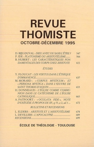 Emprunter Revue thomiste N° 4/1995, octobre-décembre 1995 livre