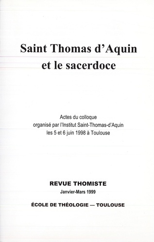 Emprunter Revue thomiste N° 1/1999, janvier-mars 1999 livre