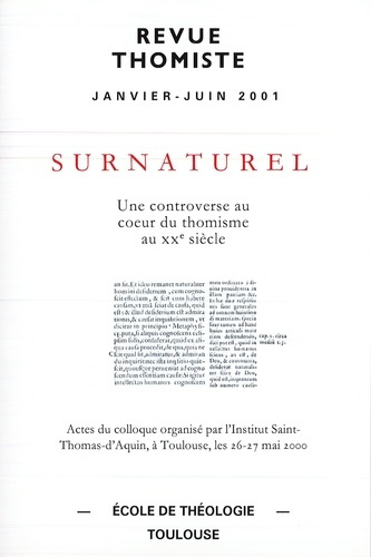 Emprunter Revue thomiste N° 1 et 2/2001, janvier-juin 2001 : Numéro double livre