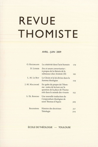 Emprunter Revue thomiste N° 2/2009 livre