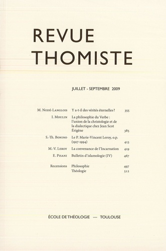 Emprunter Revue thomiste N° 3/2009, juillet-septembre 2009 livre