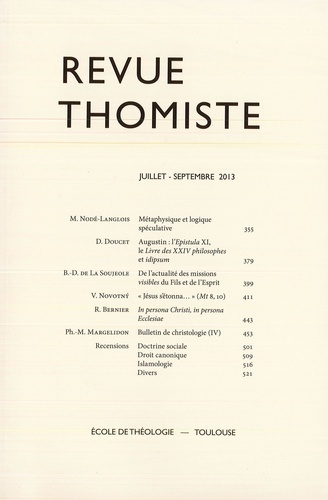Emprunter Revue thomiste N° 3/2013, juillet-septembre 2013 livre