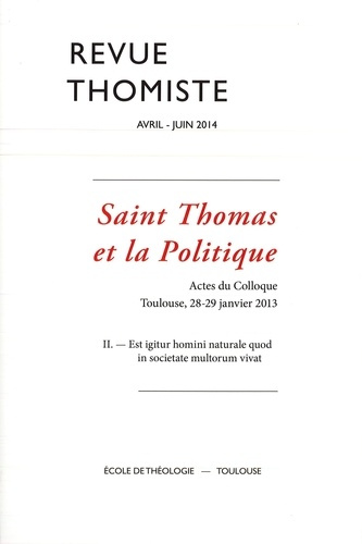 Emprunter Revue thomiste N° 2/2014, avril-juin 2014 livre
