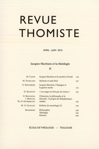 Emprunter Revue thomiste N° 2/2015, avril-juin 2015 livre