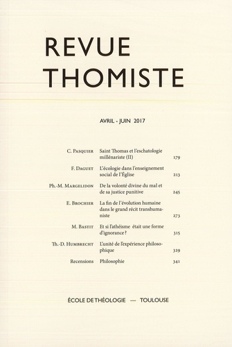 Emprunter REVUE THOMISTE - N 2/2017 livre
