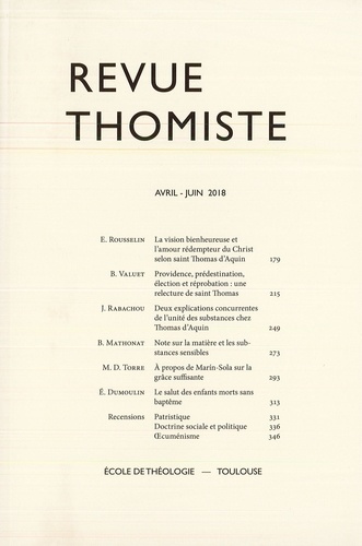 Emprunter Revue thomiste N° 2/2018, avril-juin 2018 livre