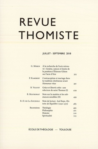 Emprunter Revue thomiste N° 3/2018, juillet-septembre 2018 livre