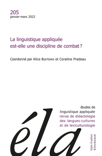 Emprunter Etudes de Linguistique Appliquée N° 205, janvier-mars 2022 : La linguistique appliquée est-elle une livre