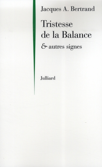 Emprunter Tristesse de la Balance. Et autres signes livre
