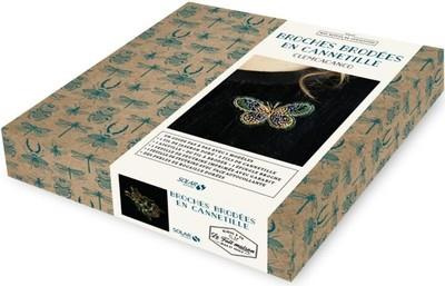 Emprunter Broches brodées en cannetille. Avec 1 fil jaseron doré, 1 feuille de feutrine avec une face autocoll livre