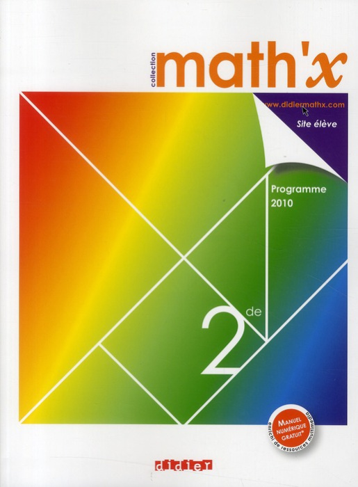 Emprunter Math'x 2de. Programme 2010 livre