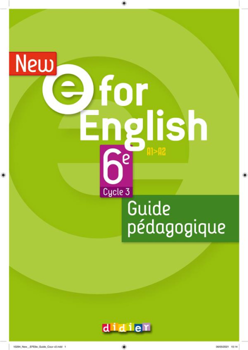 Emprunter New e for English 6e A1>A2. Guide pédagogique, Edition 2021 livre