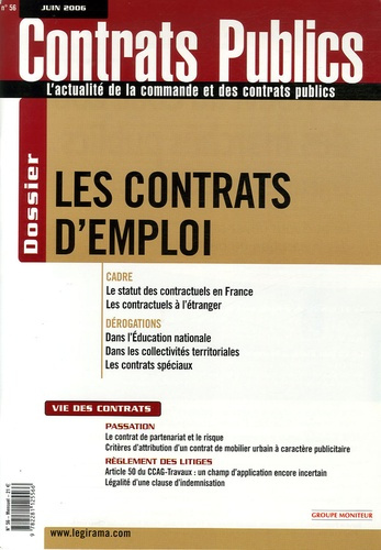 Emprunter Contrats publics N° 56, Juin 2006 : Les contrats d'emploi livre