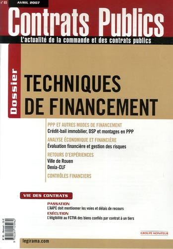 Emprunter Contrats publics N° 65, Avril 2007 : Techniques de financement livre