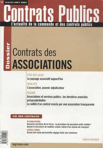 Emprunter Contrats publics N° 68, juillet-août : Contrats des associations livre