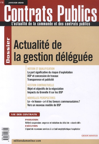 Emprunter Contrats publics N° 95, Janvier 2010 : Actualité de la gestion déléguée livre