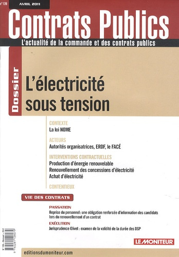 Emprunter Contrats publics N° 109, Avril 2011 : L'électricité sous tension livre
