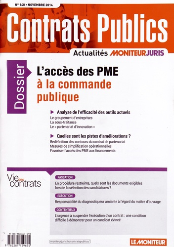 Emprunter Contrats publics N° 148, Novembre 2014 : L'accès des PME à la commande publique livre