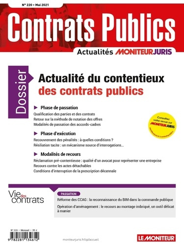 Emprunter ACCP n° 220 mai 2021. Contrats publics L'actualité de la commande et des contrats publics livre