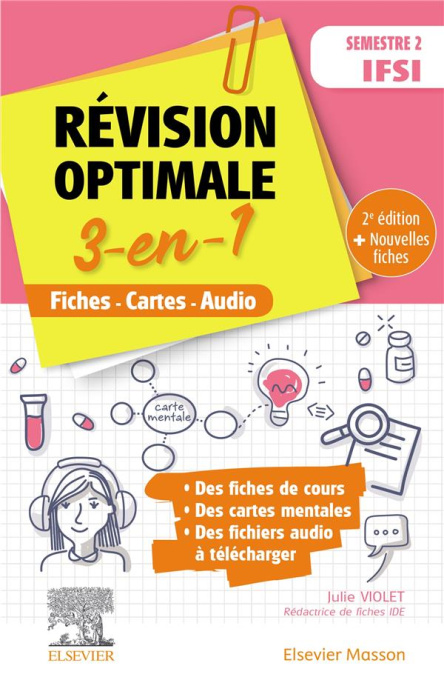 Emprunter Révision optimale 3-en-1 Semestre 2 IFSI. Fiches - Cartes - Audio, 2e édition livre