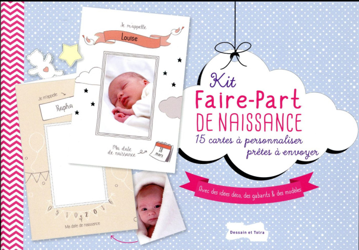 Emprunter Kit faire-part de naissance. 15 cartes à personnaliser prêtes à envoyer livre