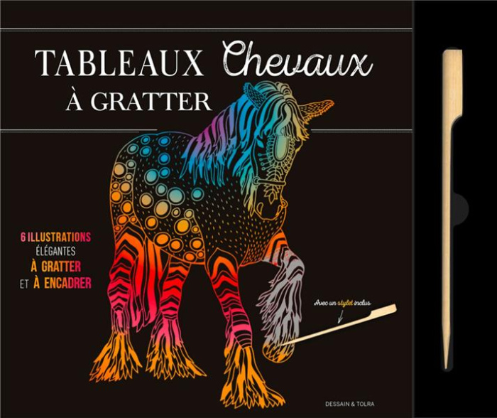 Emprunter Tableaux chevaux à gratter. 6 illustrations élégantes à gratter et à encadrer. Avec un stylet inclus livre