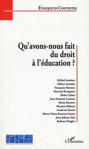 Emprunter Qu'avons nous fait du droit à l'éducation ? livre