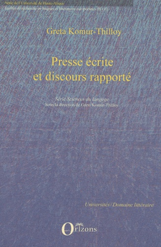 Emprunter Presse écrite et discours rapporté livre