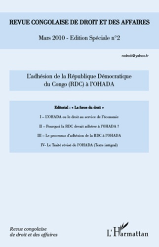 Emprunter L'adhésion de la République démocratique du Congo (RDC) à l'OHADA. Mars 2010 n° 2 Edition spéciale livre