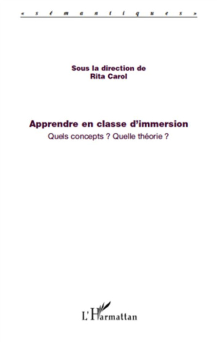 Emprunter Apprendre en classe d'immersion. Quels concepts ? Quelle théorie ? livre