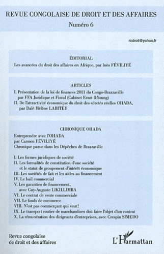 Emprunter Revue congolaise de droit et des affaires N° 6, Avril-Mai-Juin 2011 livre