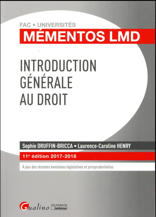 Emprunter Introduction générale au droit 2017-2018 livre