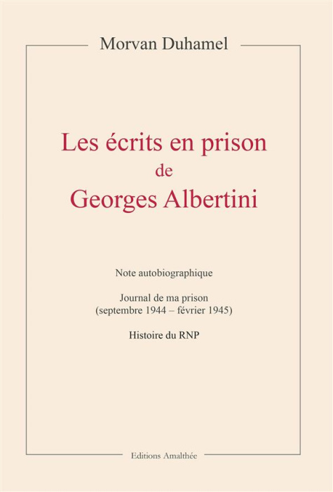 Emprunter Les écrits en prison de Georges Albertini livre
