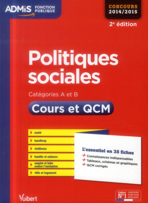 Emprunter Politiques sociales. Cours et QCM, Catégories A et B, 2e édition livre