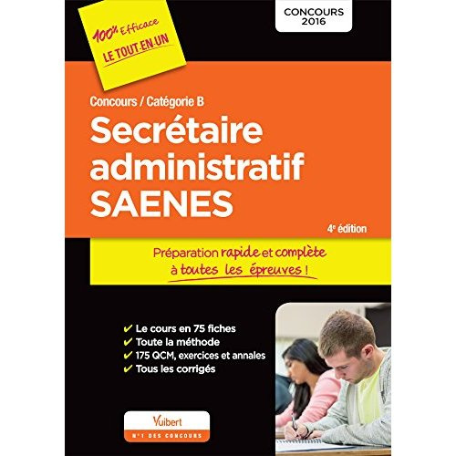 Emprunter Secrétaire administratif SAENES, concours / catégorie B - Préparation rapide et complète à toutes le livre