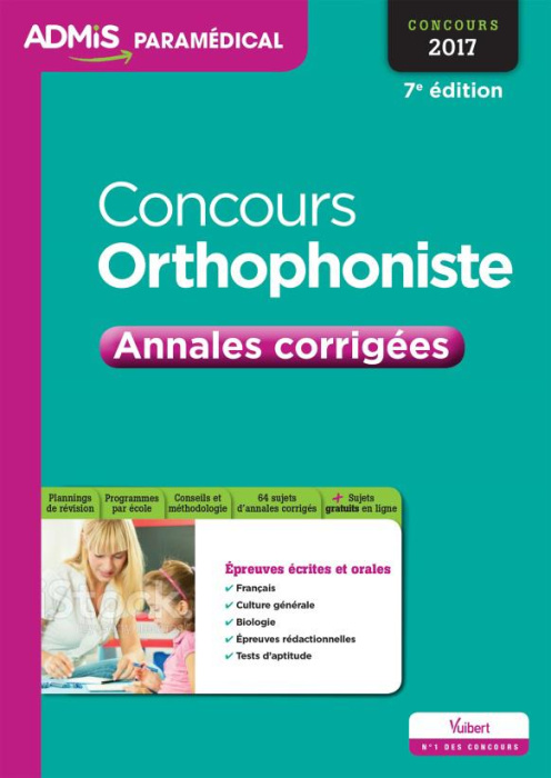 Emprunter Concours orthophoniste. Annales corrigées, Edition 2017 livre