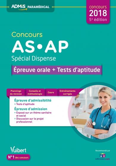Emprunter Concours AS et AP - Spécial dispense. Epreuve orale Tests d'aptitude, Edition 2018 livre