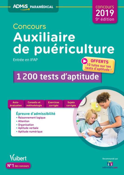 Emprunter Concours Auxiliaire de puériculture entrée en IFAP. 1 200 tests d'aptitude, Edition 2019 livre